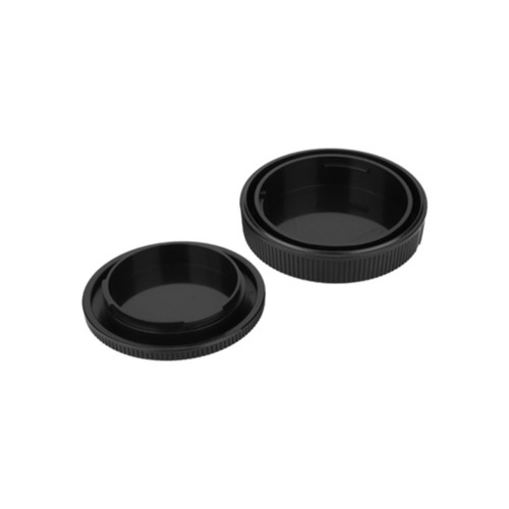 Capace de obiectiv frontale si posterioare din plastic pentru camera Canon EOS full-frame, negre