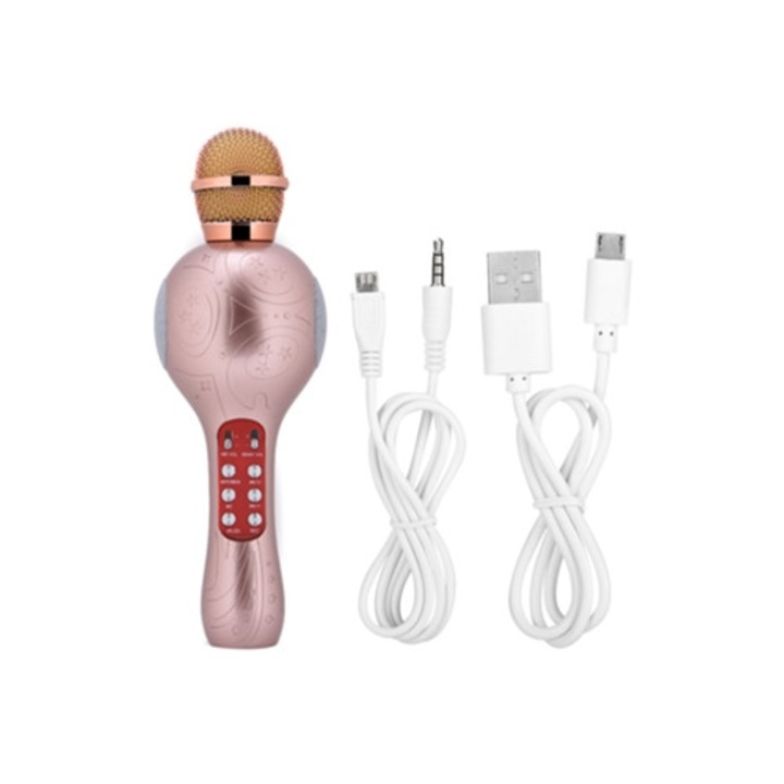 Microfon Bluetooth, Karaoke, difuzor stereo LED