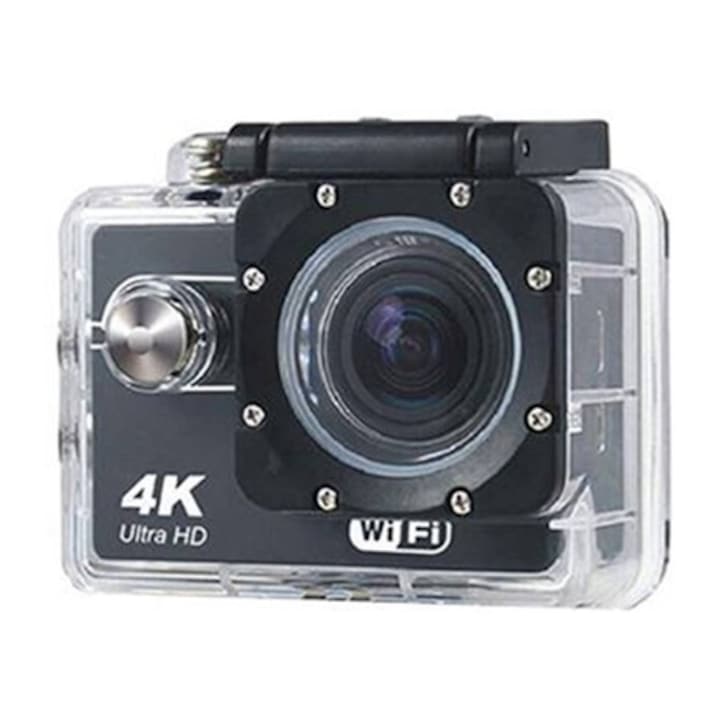 Екшън камера Camera video sport Action Cam 4K, 4K Ultra HD, Wi-Fi, черна