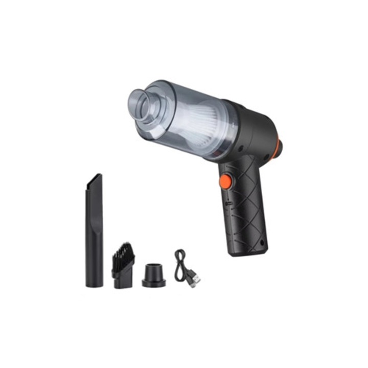 Aspirator auto mini fara fir, 1200 mAh, 3500 Pa, 15 W
