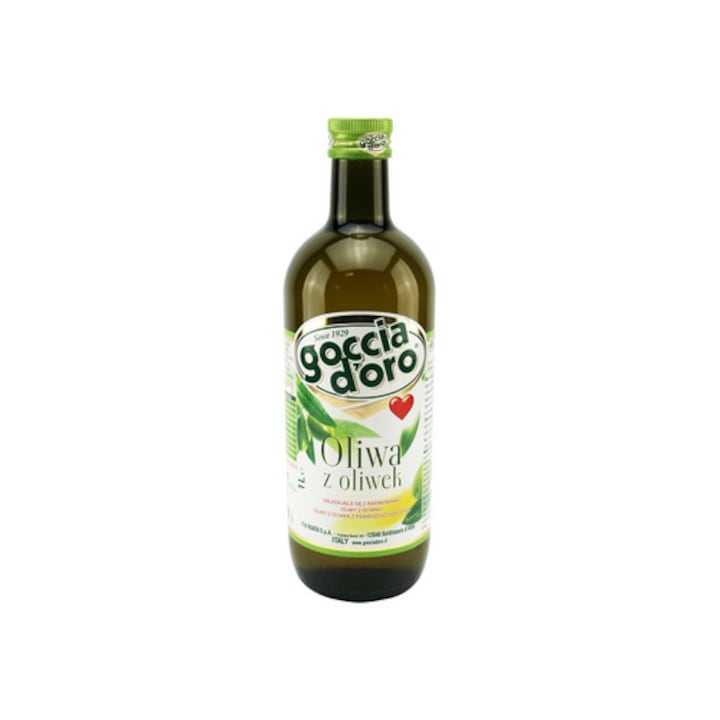 Ulei rafinat de masline Goccia D'oro, 1000 ml, pentru gatit si prajit, Italia