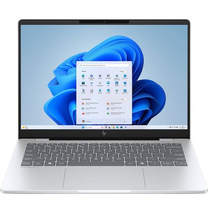 Laptop HP OmniBook 7 2K 14 inch Intel Core Ultra 7 255U 16GB 512GB SSD Windows 11 Pro Silver