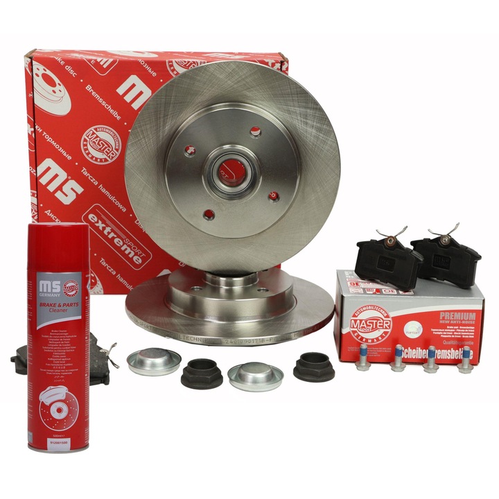 Master-Sport féktárcsa és betét készlet, 4 lyuk, 249x73, fekete színű