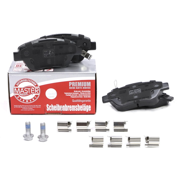 Master-Sport első fékbetét készlet, kompatibilis Opel Adam, Corsa D, Vauxhall Adam, Corsa Mk III, 123x53,3mm, akusztikus kopásjelzővel