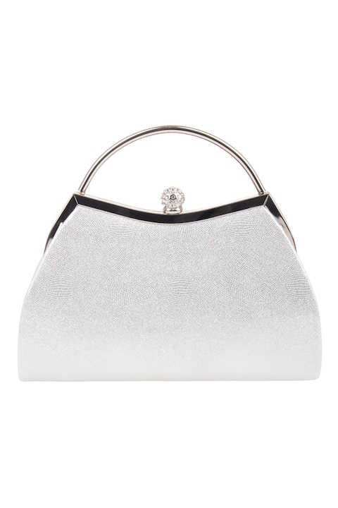 Carolina Di Rosa, Geanta minaudiere cu maner, Argintiu