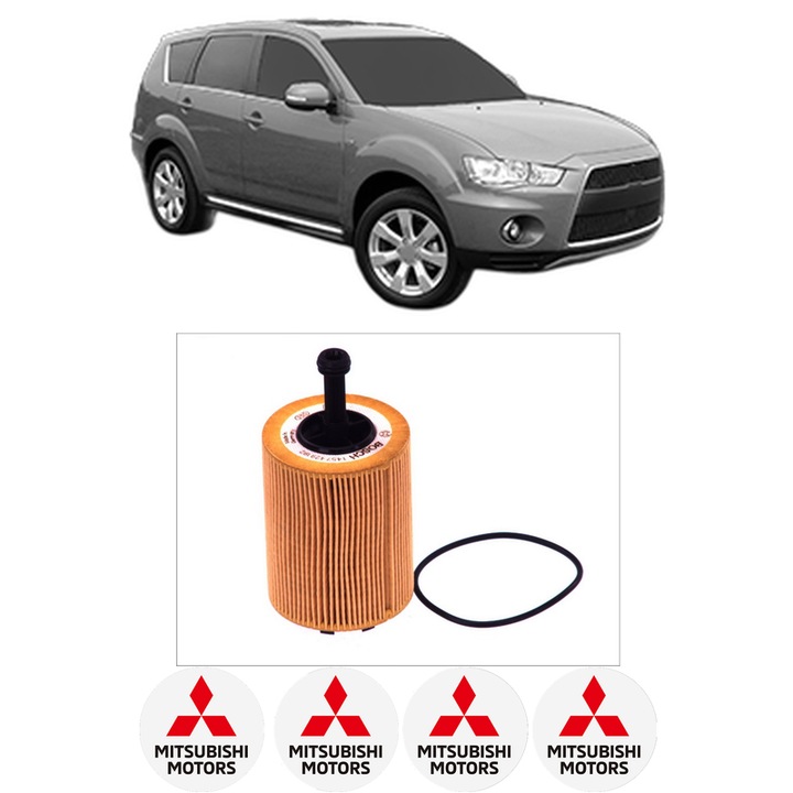 Filtru ulei MITSUBISHI OUTLANDER II Van (CW_W) Di-D 4WD (CW8W) din 2006-2010 KW 103 CP 140 CMC 1968, auto, Bosch, 4x Stickere auto cu MITSUBISHI