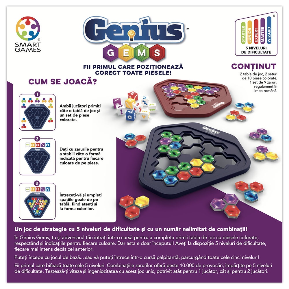 Joc Smart Games - Genius Gems, +8 ani, lb. romana - eMAG.ro