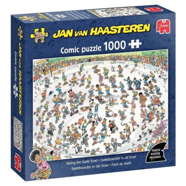 Пъзел Jumbo 1000 части - Ян ван Хастерен - Каране на скейтборд (00625)