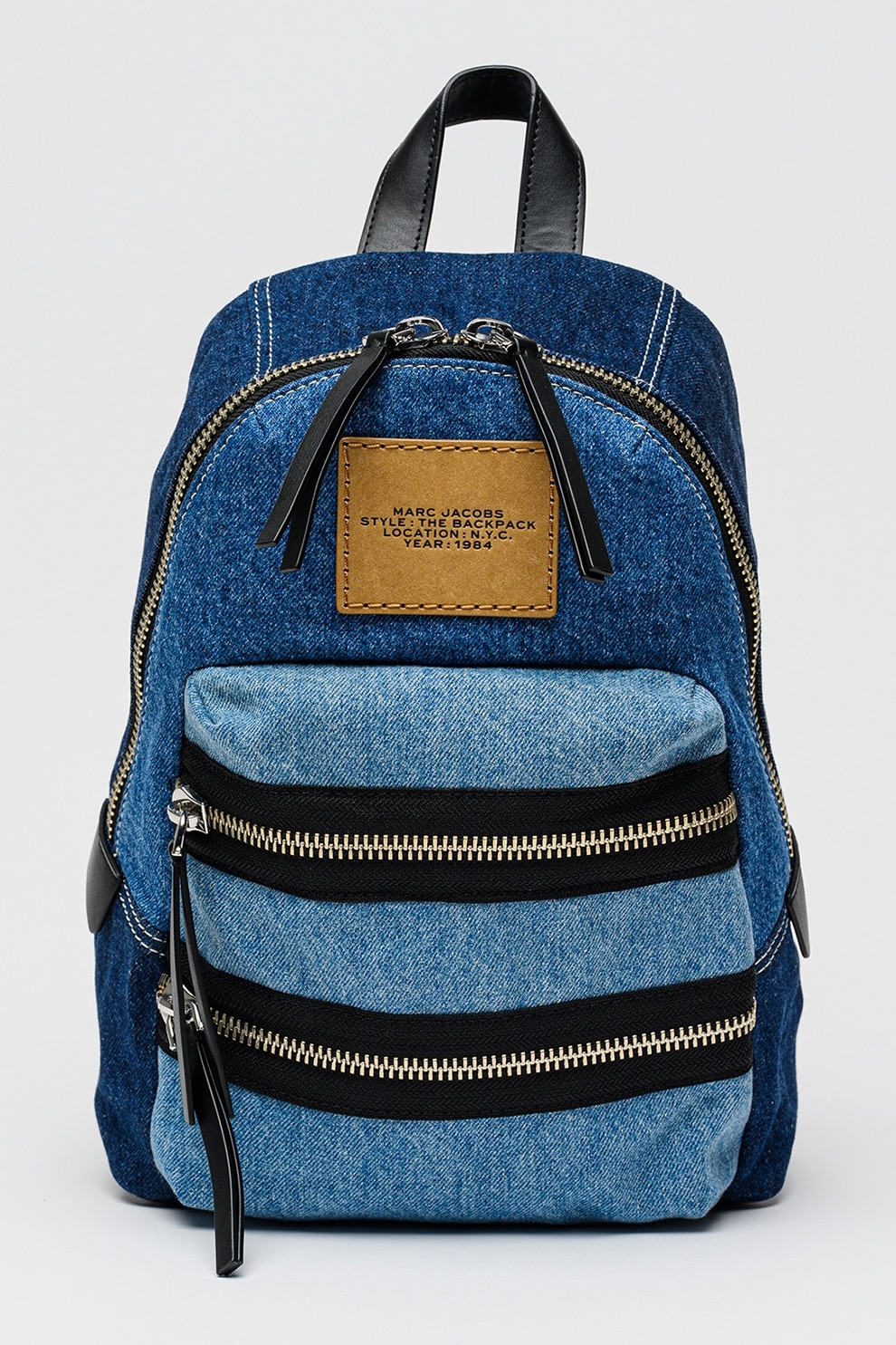 MmC Marc Jacobs, Rucsac de denim cu buzunare multiple The Biker, Negru