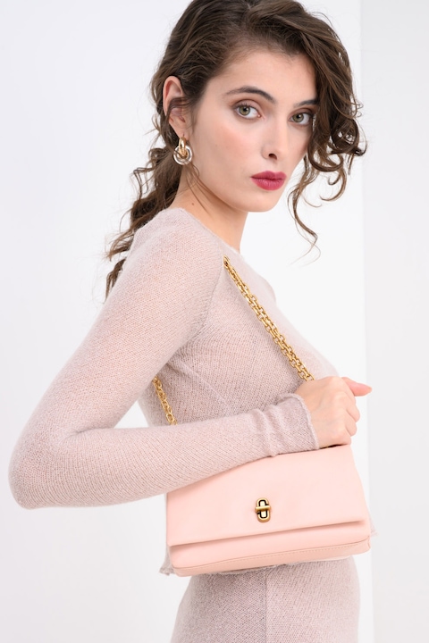 Marc Jacobs, Geanta crossbody din piele The Dual, Roz pastel