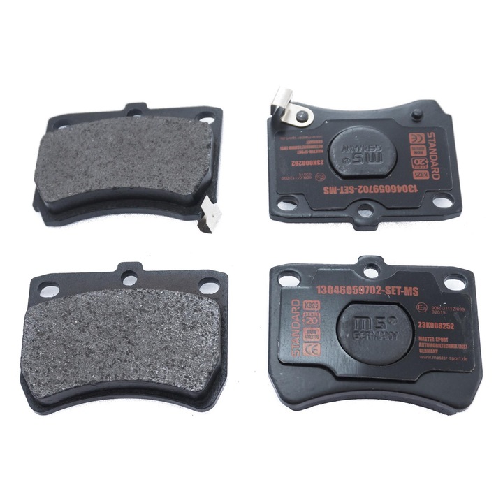 Master-Sport fékbetétkészlet, KIA PRIDE (DA) és MAZDA 121 I típusokhoz, 79x63,5mm, akusztikus kopásjelzővel