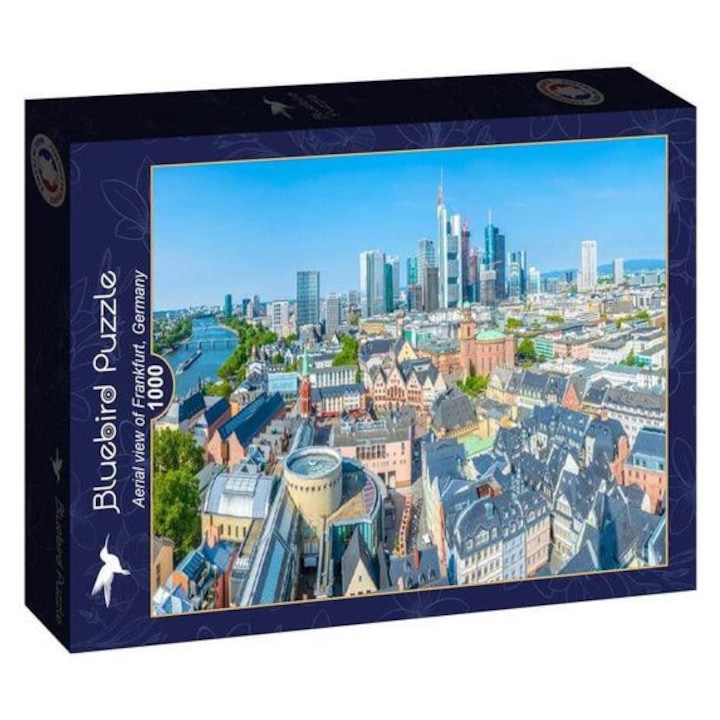 Пъзел Bluebird 1000 части - Изглед от птичи поглед към Франкфурт, Германия (91105)