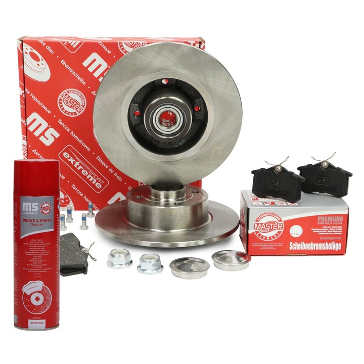 Fékbetét és féktárcsa készlet Master-Sport, 240x80, 4 lyuk, Renault Clio III-hoz