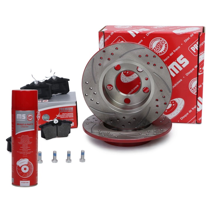 Master-Sport féktárcsa és fékbetét készlet, perforált, 230mm, Audi A1, VW Polo