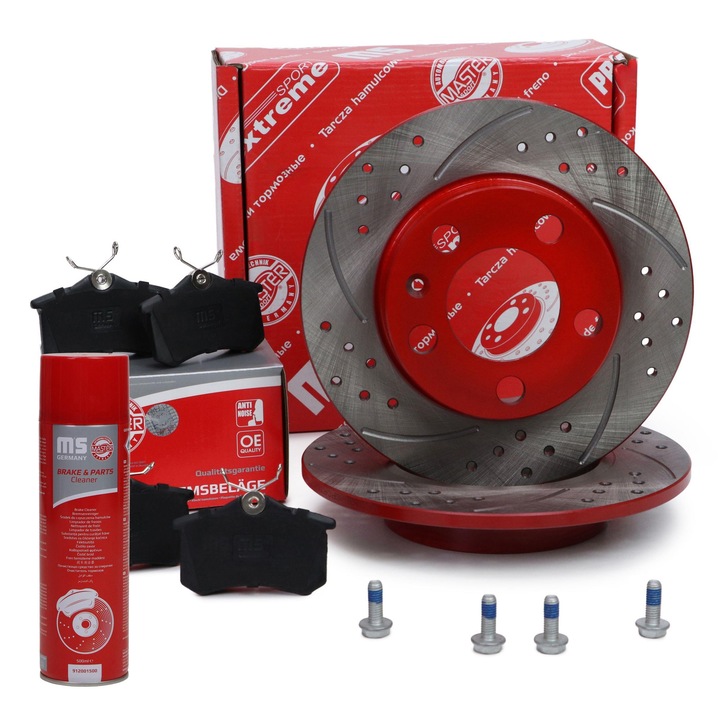 Set discuri si placute de frana Master-Sport, perforate, 230mm, pentru osie spate