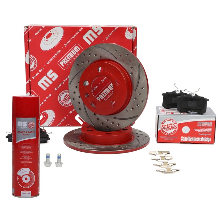 Set discuri si placute de frana Master-Sport, spate, 239mm, 8,9mm grosime, 10,71kg