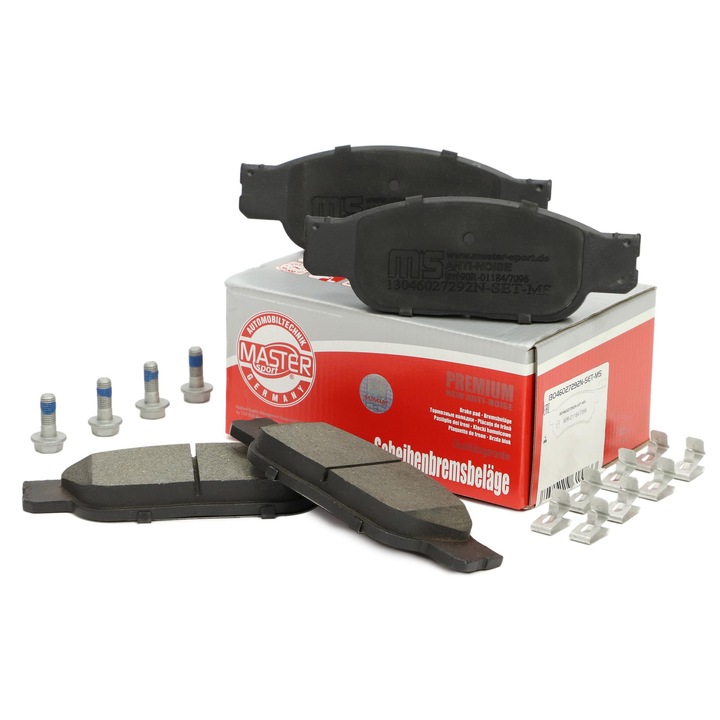 Fékbetét készlet első Master-Sport Jaguar S-Type II (X200), 4 csavar, 163x58mm, 17.8mm vastagság