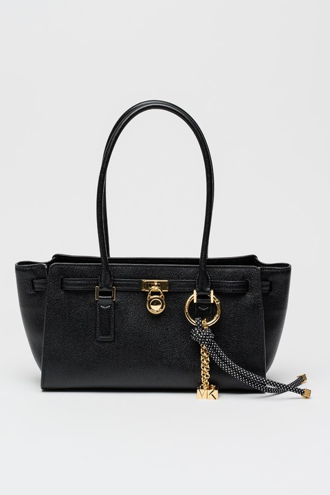 Michael Kors, Geanta de piele cu bareta de umar Hamilton, Negru
