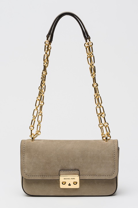 Michael Kors, Geanta de piele nabuc cu bareta de umar Tribeca, Maro taupe