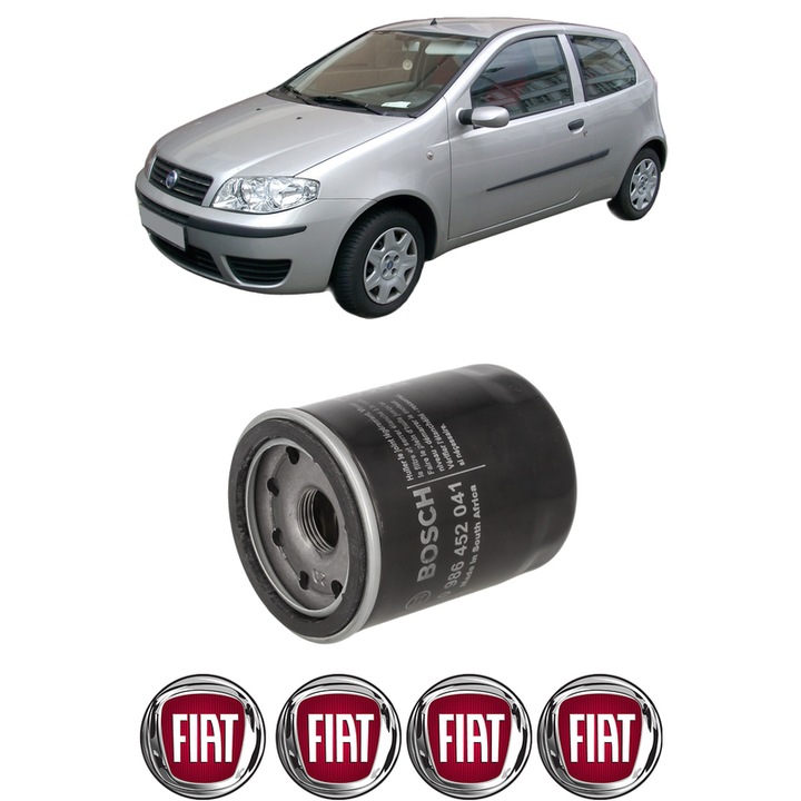 Filtru ulei FIAT PUNTO Hatchback Van (188_) 1.2 Natural Power (188CXA1A) din 2003-2010 KW 44 CP 60 CMC 1242, auto, Bosch, 4x Stickere auto cu FIAT