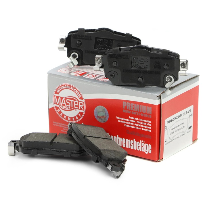 Fékbetét készlet, hátsó, Master-Sport, Nissan Leaf, Qashqai II, X-Trail III, Renault Kadjar, 15,1mm, 104x44,6mm, 46,4mm