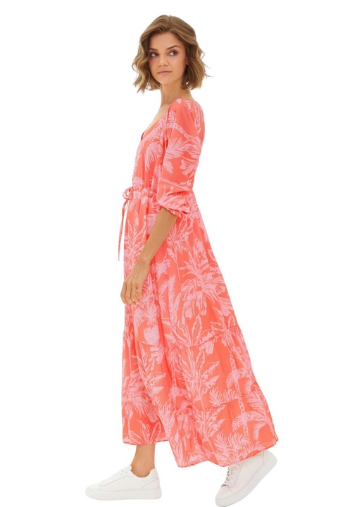 Rochie dama Juvia Helene maxi, portocalie, bumbac, S INTL