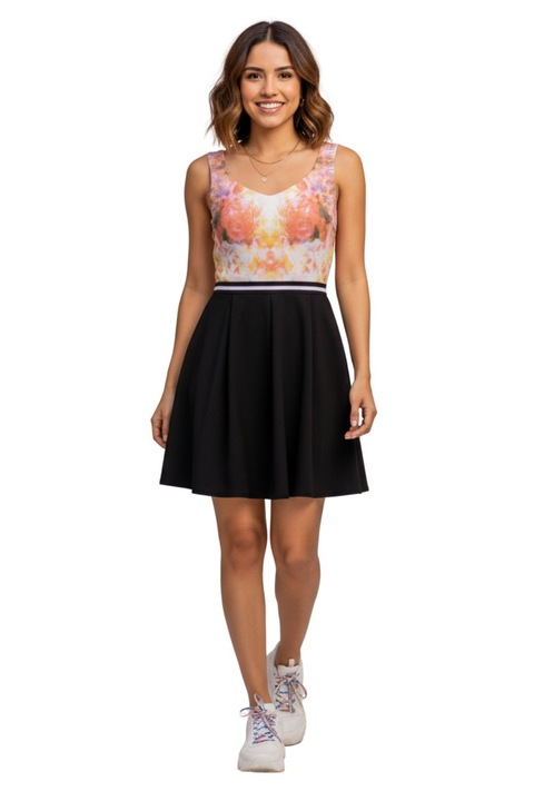 Női ruha, Silvian Heach, testhezálló, fekete, viszkóz, S INTL