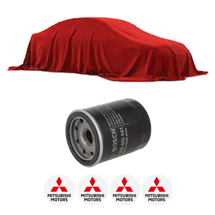 Filtru ulei MITSUBISHI MIRAGE II Saloon (C10) 1.5 (C12A) din 1983-1988 KW 64 CP 87 CMC 1468, auto, Bosch, 4x Stickere auto cu MITSUBISHI