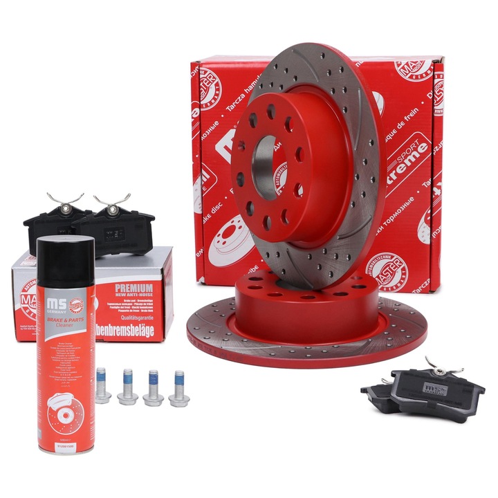 Master-Sport féktárcsa és fékbetét készlet, hátsó, 10mm vastagság, 253mm átmérő, 8.47kg