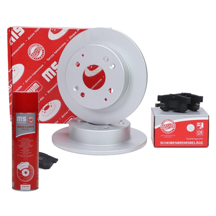 Master-Sport féktárcsa és fékbetét készlet, Akebono fékrendszer, 4 lyuk, 260x48,7mm, többszínű