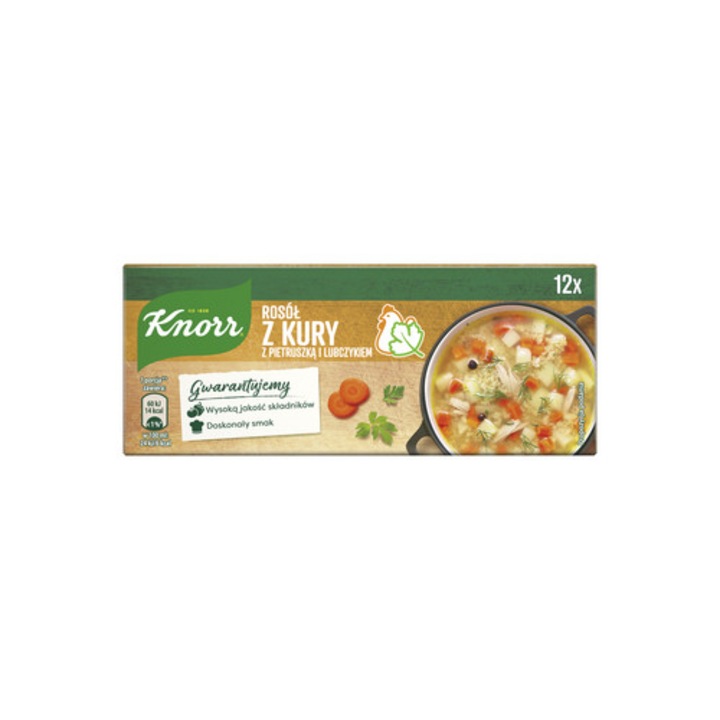 Knorr Supa instant cu pui, patrunjel si leustean, 120 g (12 cuburi)