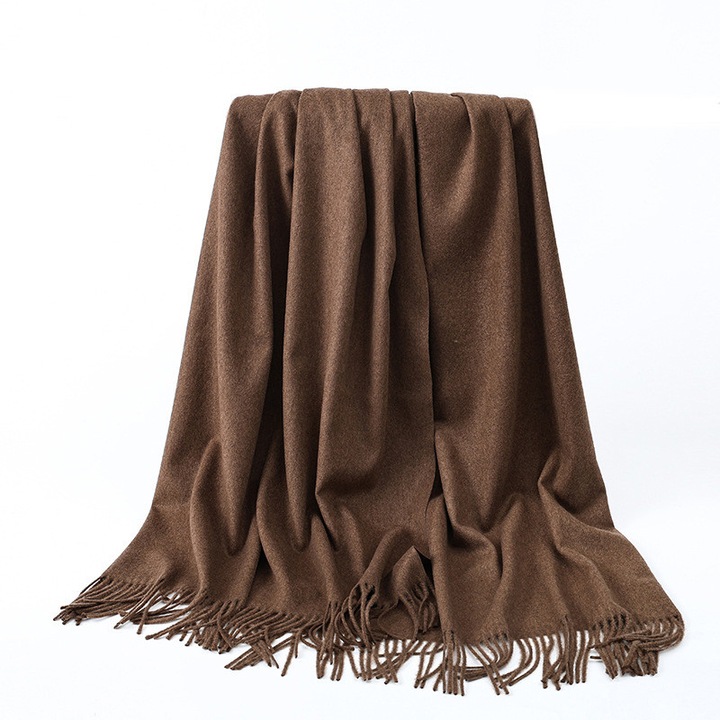 Шал от кашмир, С Ресни, Чист кашмир, Удебелен