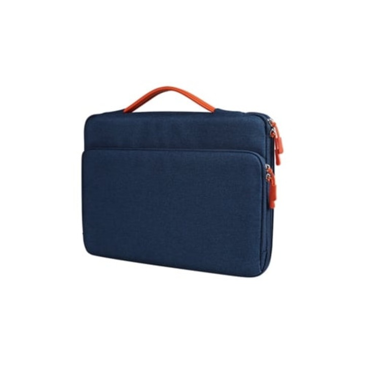 Geanta laptop 16 inch, navy blue, cu airbag, shockproof