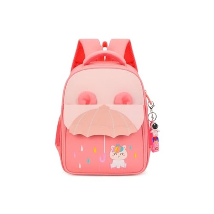 Ghiozdan set copii, Unicorn si Dinosaur, roz watermelon, Lalamoli