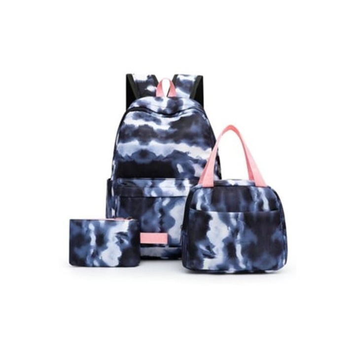 Set ghiozdane pentru fete adolescente, 22L, cu port USB, negru