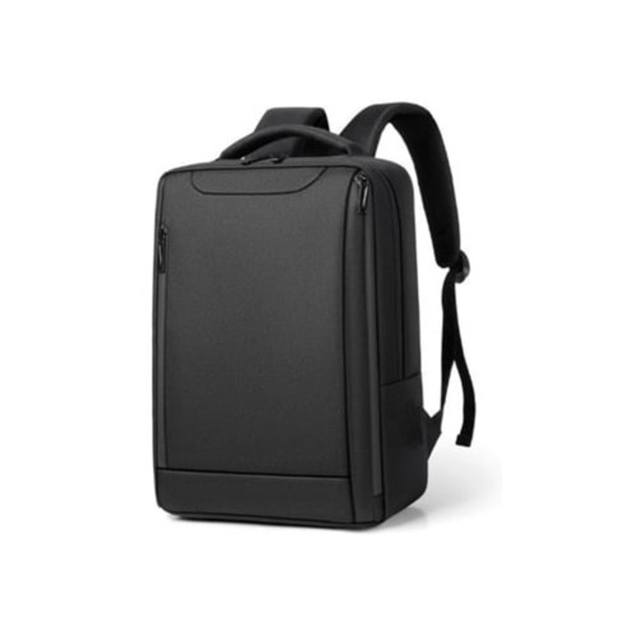 Rucsac pentru laptop barbati, impermeabil, cu port de incarcare USB, negru