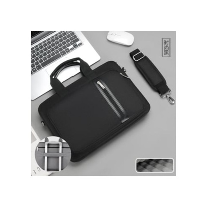 Laptop táska, Lalamoli, fekete, 13.3/14 hüvelykes, vízálló, kétrétegű