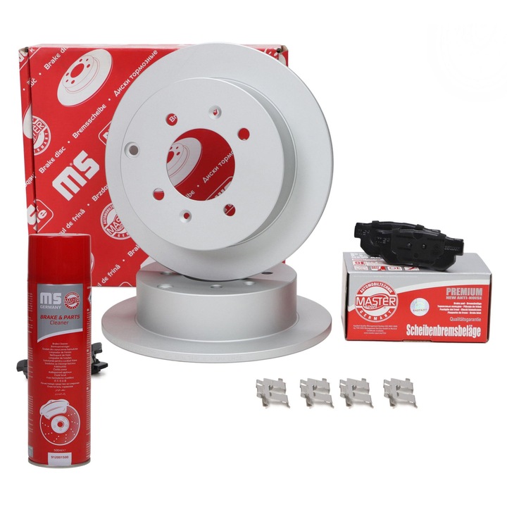 Set discuri si placute de frana Master-Sport, sistem franare Akebono, 4 gauri, 262x61mm, spate