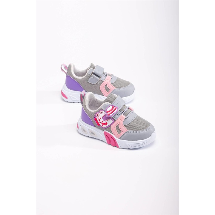 Gyermek cipő, Ökológiai bőr, Moda Trend, 370822, Világosszürke, 22