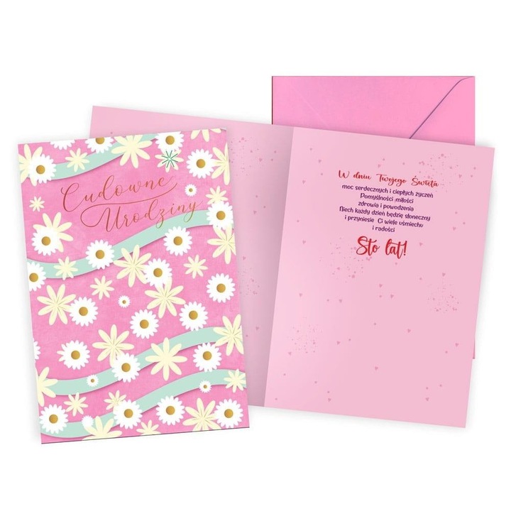 Felicitare KUKARTKA, set, B6, 16.6x11.7cm, interior colorat, doua tipuri de decoratiuni