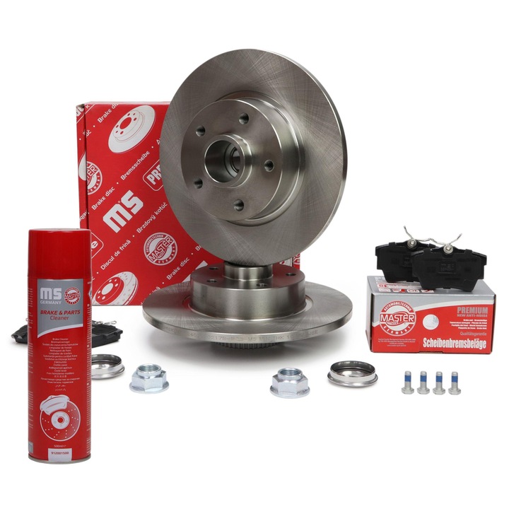 Master-Sport féktárcsa és fékbetét készlet, 280x104, 16,5mm, hátsó, lengéscsillapító tartóval, többszínű