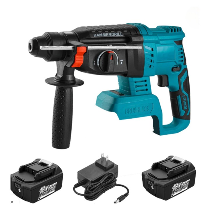 Ciocan Roto-percutor Leihmann, 1000W, 2x Acumulatori 48V/6Ah, 3 Moduri de Functionare