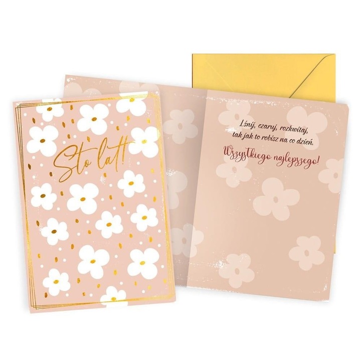 Felicitare KUKARTKA, set, B6, 16.6x11.7cm, interior colorat, decorata cu folie metalica si brokat