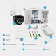 Camera de Supraveghere Inteligenta Video CCTV Dubla Omelivon® A19B, WiFi, 4MP, Exterior/Interior, Detectie Umana AI, Viziune Nocturna, Detectie Miscare, Rotire, Microfon Bidirectional, Lentile Duble, Stocare interna si Cloud, Incarcator，Alb/Negru