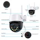 Camera de Supraveghere Inteligenta Video CCTV Dubla Omelivon® A19B, WiFi, 4MP, Exterior/Interior, Detectie Umana AI, Viziune Nocturna, Detectie Miscare, Rotire, Microfon Bidirectional, Lentile Duble, Stocare interna si Cloud, Incarcator，Alb/Negru