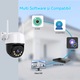 Camera de Supraveghere Inteligenta Video CCTV Dubla Omelivon® A19B, WiFi, 4MP, Exterior/Interior, Detectie Umana AI, Viziune Nocturna, Detectie Miscare, Rotire, Microfon Bidirectional, Lentile Duble, Stocare interna si Cloud, Incarcator，Alb/Negru