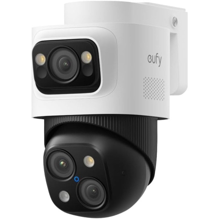 Camera Add-on eufy PoE Bullet-PTZ S4, 4K UHD Triple Lens, 122° FOV, 360° Pan&Tilt, 8× Hybrid Zoom, AI, Night Vision Color, pentru NVR, Alb