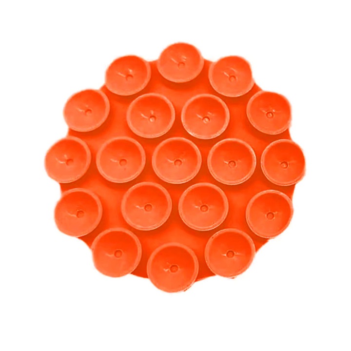 Suport birou pentru telefon Phone Holder (SO CUP) Suction Pad for Selfies, Silicone, Adhesive Mount, Round Shape Orange Oranj