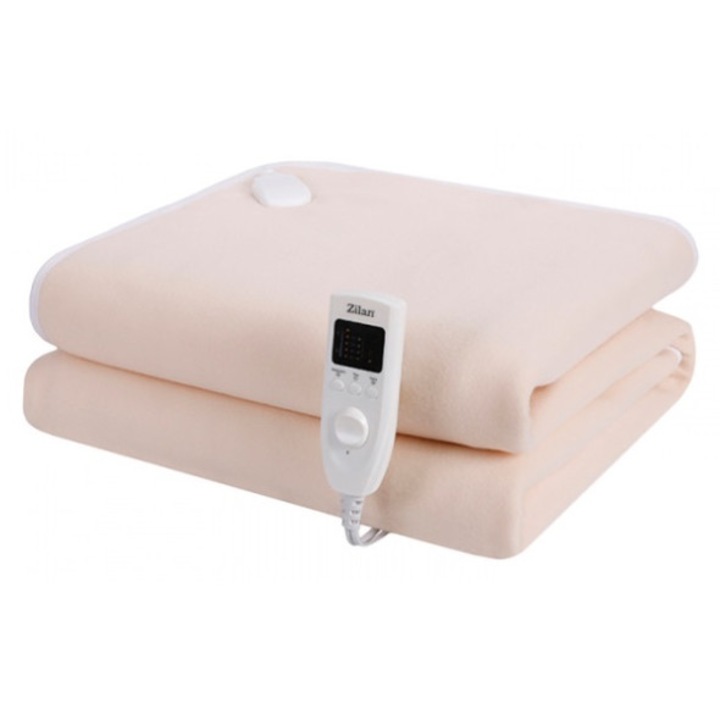 Patura cu incalzire electrica, 150 x 80 cm, 60 W, 5 trepte, crem