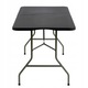 Masa pliabilă de grădină Bankietowo, 180x74cm, plastic negru, picioare metalice durabile